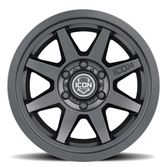 ICON Rebound 17x8.5 5x5 -6mm Offset 4.5in BS 71.5mm Bore Satin Black Wheel