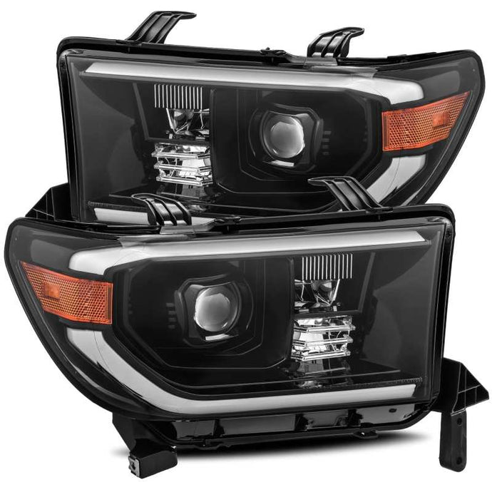 AlphaRex 07-13 Toyota Tundra PRO-Series Projector Headlights Plank Style Alpha Black w/Activ Light