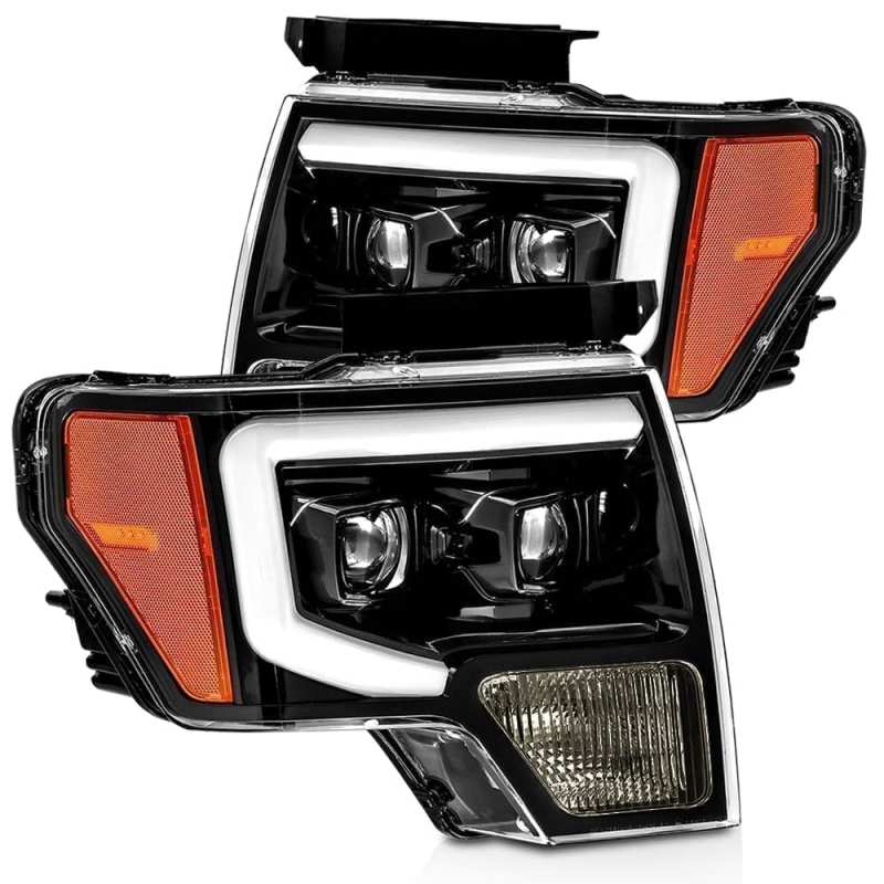 Load image into Gallery viewer, AlphaRex 09-14 Ford F-150 PRO-Series Proj Headlights Plank Style Gloss Blk w/Activ Light/Seq Signal
