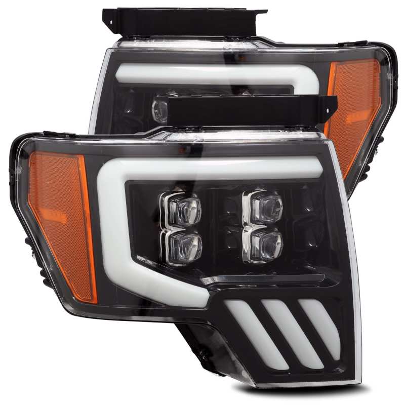 Load image into Gallery viewer, AlphaRex 09-14 Ford F-150 NOVA LED Proj Headlights Plank Style Gloss Black w/Activ Light/Seq Signal
