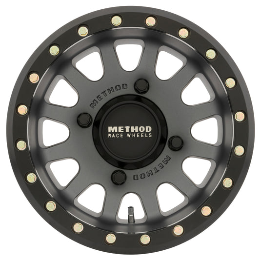Method | MR401 UTV Beadlock 14x7 4+3/+13mm Offset 4x156 132mm CB Titanium w/Matte Black Ring Wheel