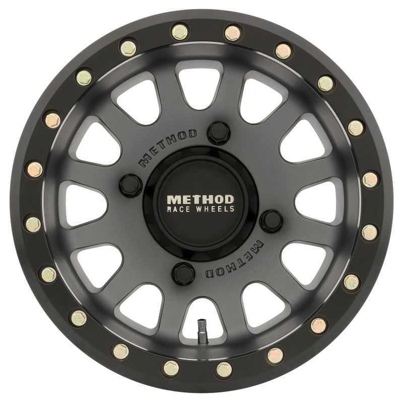 Load image into Gallery viewer, Method | MR401 UTV Beadlock 15x7 4+3/+13mm Offset 4x136 106mm CB Titanium w/Matte Black Ring Wheel
