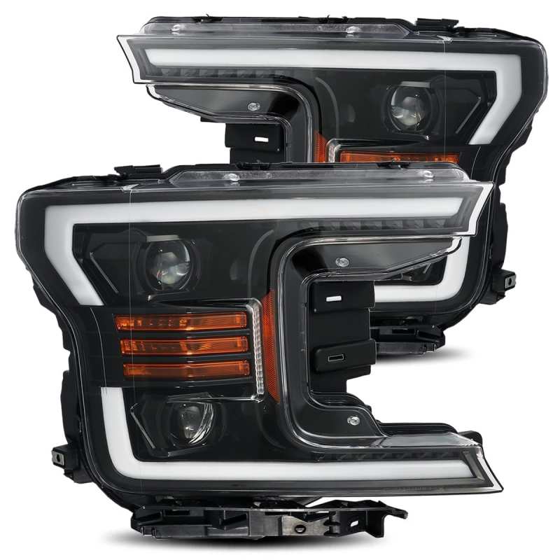 Load image into Gallery viewer, AlphaRex 18-19 Ford F-150 PRO-Series Proj Headlights Plank Style Gloss Blk w/Activ Light/Seq Signal
