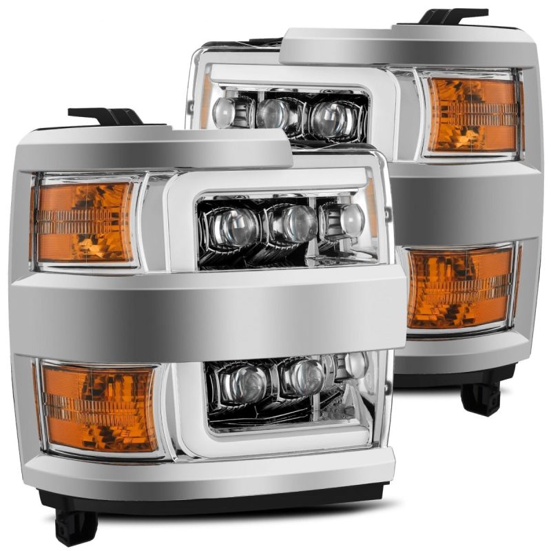 Load image into Gallery viewer, AlphaRex 15-18 Chevy 2500HD NOVA LED Proj Headlights Plank Style Chrome w/Activ Light/Seq Signal/DRL
