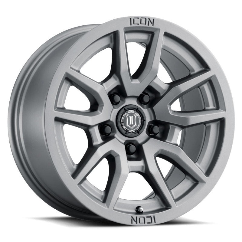 Load image into Gallery viewer, ICON Vector 5 17x8.5 5x150 25mm Offset 5.75in BS 110.1mm Bore Titanium Wheel
