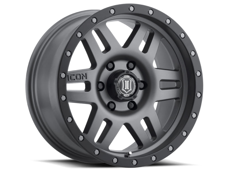 Load image into Gallery viewer, ICON Six Speed 17x8.5 5x5 -6mm Offset 4.5in BS 94mm Bore Titanium Wheel
