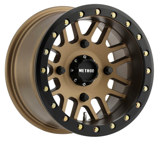 Method | MR406 UTV Beadlock 14x10 5+5/-2mm Offset 4x156 132mm CB Method | Bronze w/Matte Blk Ring Wheel