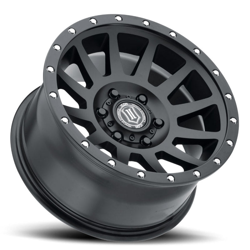 Load image into Gallery viewer, ICON Compression 17x8.5 6x5.5 25mm Offset 5.75in BS 95.1mm Bore Satin Black Wheel
