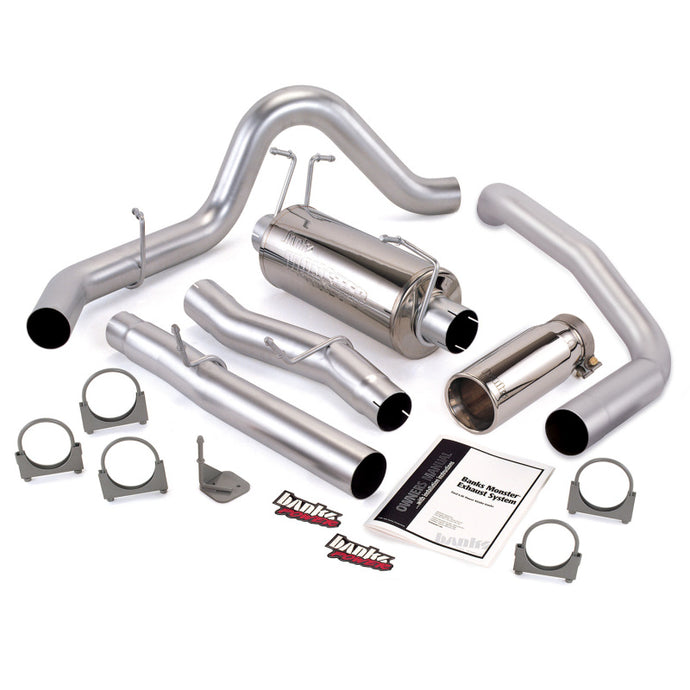 Banks Power | 2003-2007 Ford 6.0L Power Stroke CCSB Monster Exhaust System - 4 Inch SS Single Exhaust With Chrome Tip