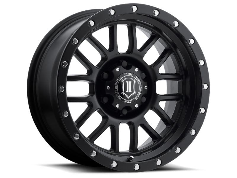 Load image into Gallery viewer, ICON Alpha 17x8.5 5x5 0mm Offset 4.75in BS 71.5mm Bore Satin Black Wheel
