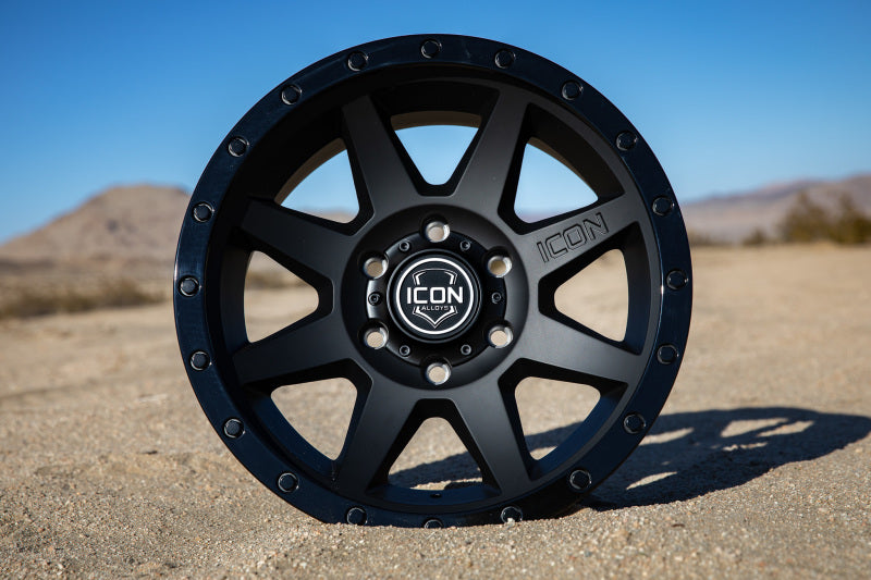 Load image into Gallery viewer, ICON Rebound 17x8.5 6x5.5 0mm Offset 4.75in BS 106.1mm Bore Double Black Wheel

