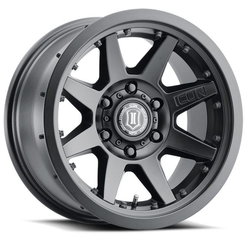 Load image into Gallery viewer, ICON Rebound Pro 17x8.5 6x5.5 25mm Offset 5.75in BS 95.1mm Bore Satin Black Wheel
