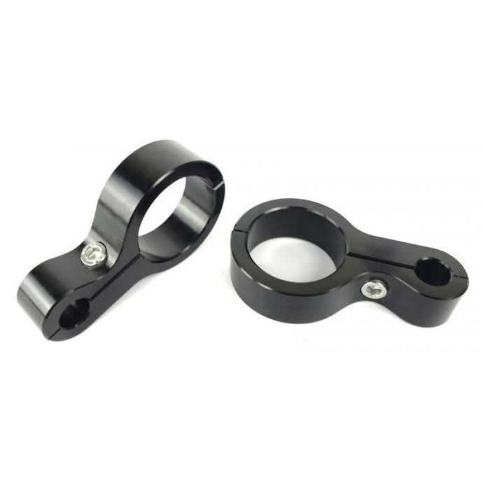 Fleece | 6061 T6 Aluminum 1 / 2in Routing Hole 1.5in Roll Bar Clamp - Black Anodized