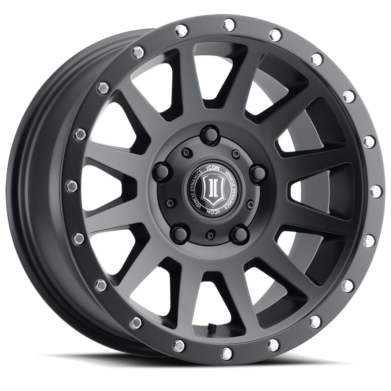 Load image into Gallery viewer, ICON Compression 17x8.5 5x150 25mm Offset 5.75in BS 110.1mm Bore Satin Black Wheel
