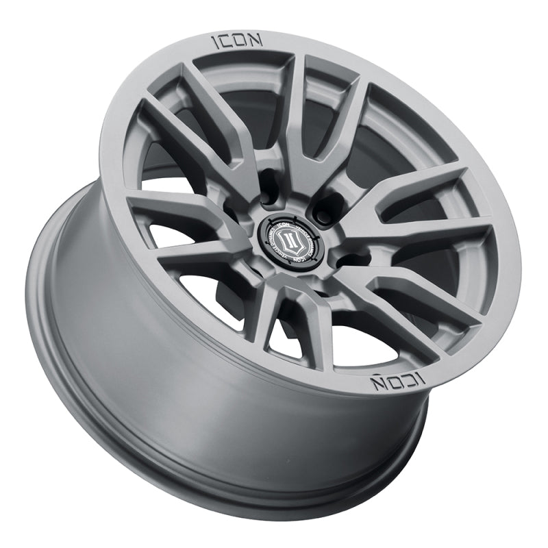 Load image into Gallery viewer, ICON Vector 6 17x8.5 6x135 6mm Offset 5in BS 87.1mm Bore Titanium Wheel
