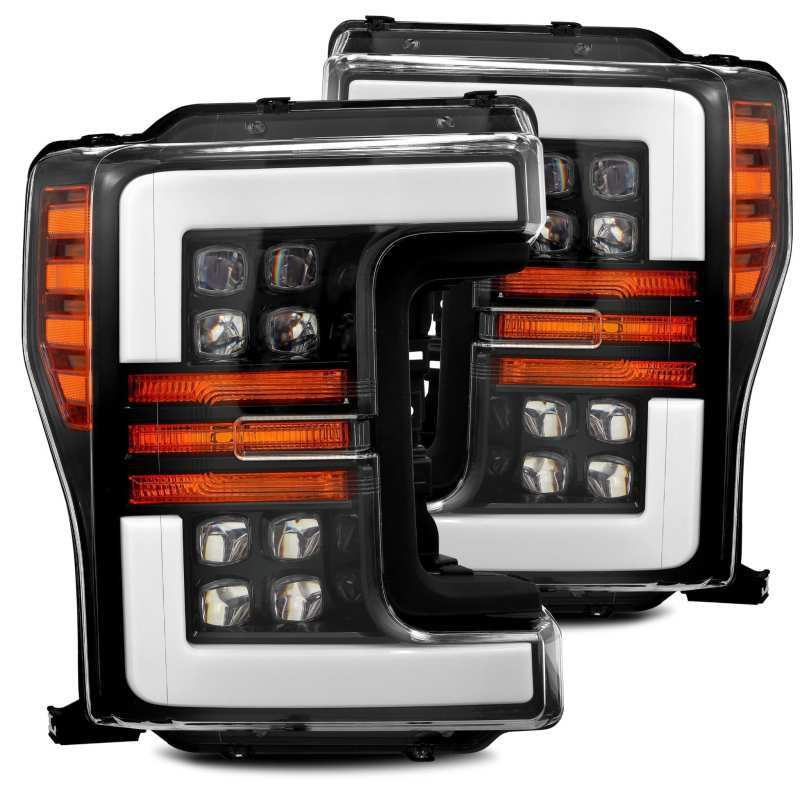 Load image into Gallery viewer, AlphaRex 17-19 Ford F-250 SD NOVA LED Proj Headlights Plank Style Gloss Blk w/Activ Light/Seq Signal
