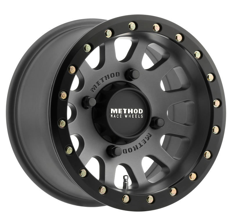 Load image into Gallery viewer, Method | MR401 UTV Beadlock 15x7 4+3/+13mm Offset 4x136 106mm CB Titanium w/Matte Black Ring Wheel

