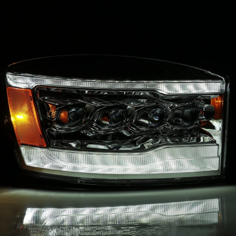 Load image into Gallery viewer, AlphaRex 06-08 Dodge Ram 1500HD NOVA LED Proj Headlights Plank Style Blk w/Seq Signal/DRL/Amber LED
