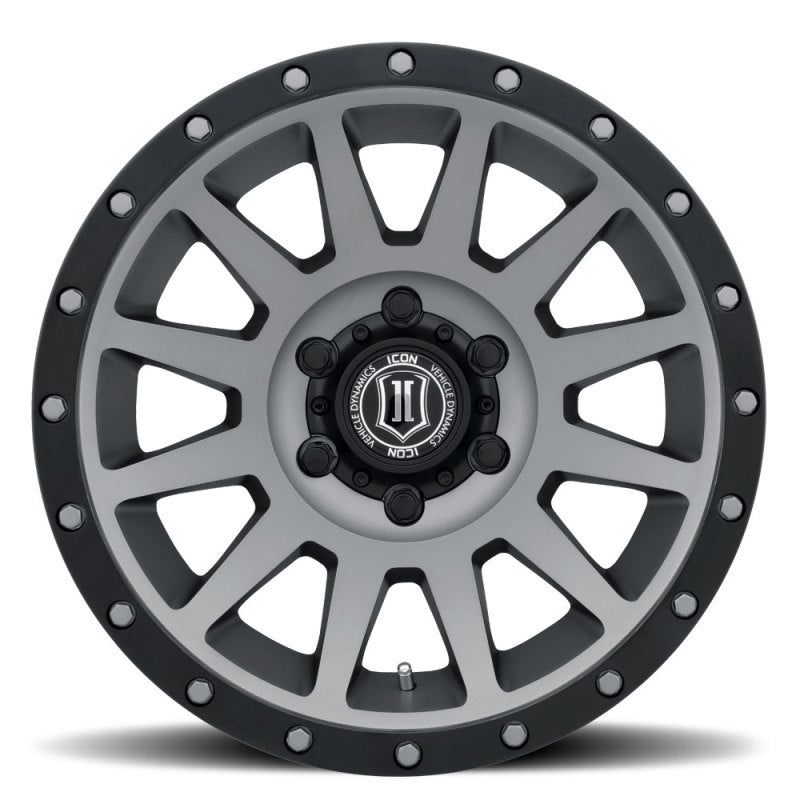 Load image into Gallery viewer, ICON Compression 17x8.5 6x5.5 0mm Offset 4.75in BS 106.1mm Bore Titanium Wheel
