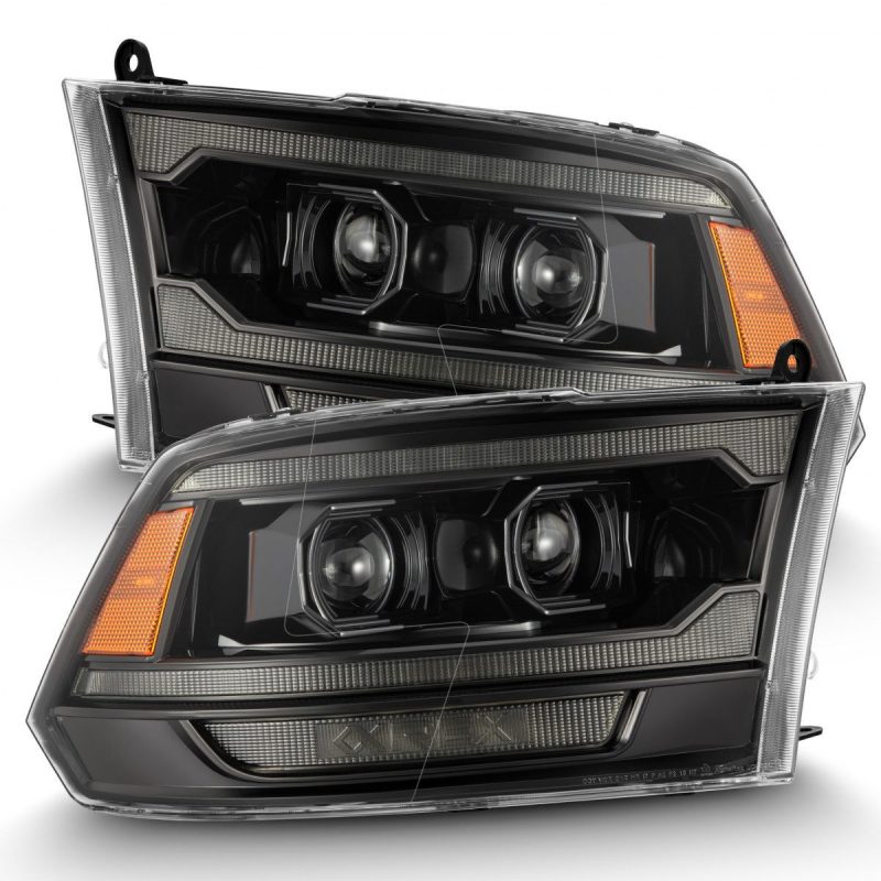 Load image into Gallery viewer, AlphaRex 09-18 Ram 2500 LUXX LED Proj Headlight Plank Style Alpha Blk w/Activ Light/Seq Signal/DRL
