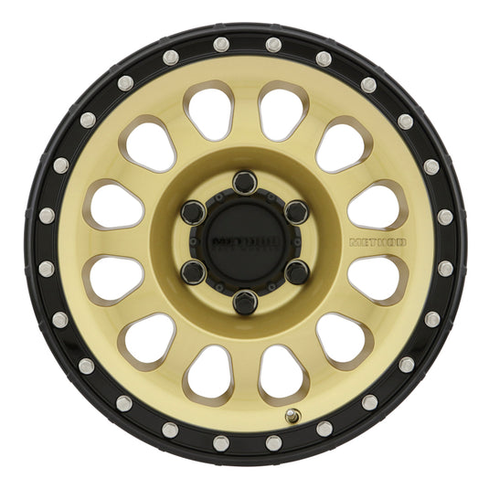 Method | MR315 17x8.5 0mm Offset 6x120 67mm CB Gold/Black Street Loc Wheel