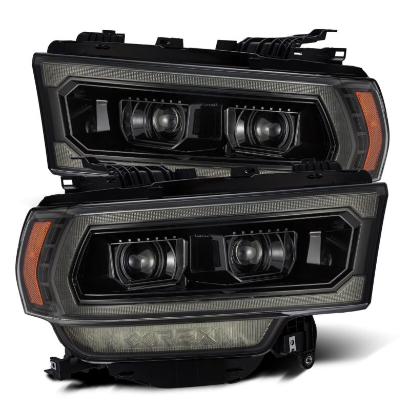 Load image into Gallery viewer, AlphaRex 19-21 Ram 2500 LUXX LED Proj Headlights Plank Style Alpha Blk w/Activ Light/Seq Signal/DRL
