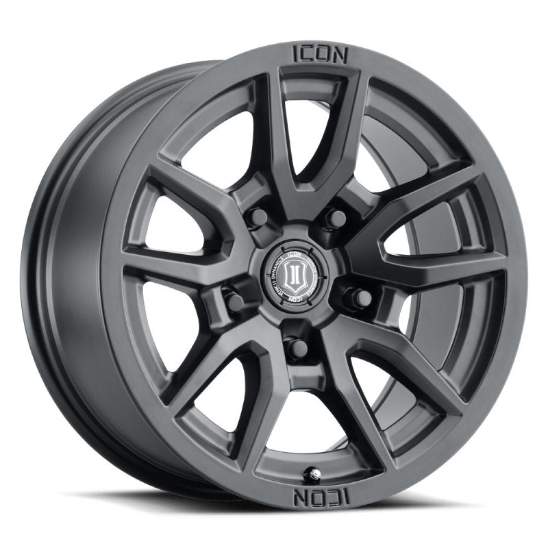 Load image into Gallery viewer, ICON Vector 5 17x8.5 5x150 25mm Offset 5.75in BS 110.1mm Bore Satin Black Wheel
