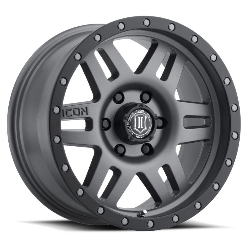 Load image into Gallery viewer, ICON Six Speed 17x8.5 6x5.5 25mm Offset 5.75in BS 108.1mm Bore Titanium Wheel
