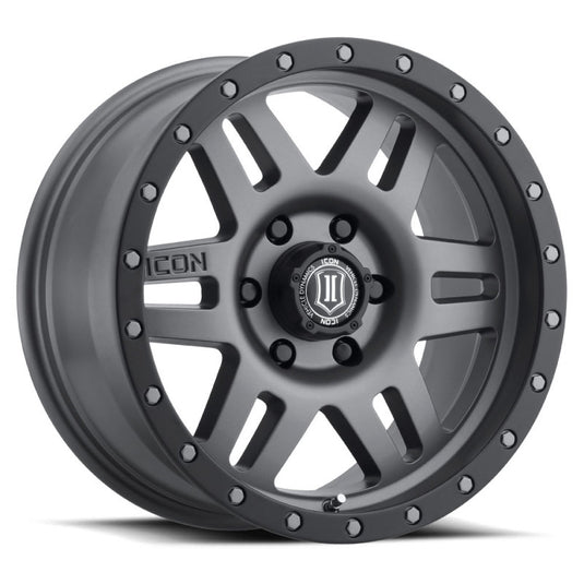 ICON Six Speed 17x8.5 6x5.5 25mm Offset 5.75in BS 108.1mm Bore Titanium Wheel